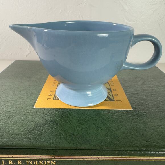 Vintage Homer Laughlin Genuine Fiesta Blue Creamer Dish PLEASE READ - Picture 5 of 9